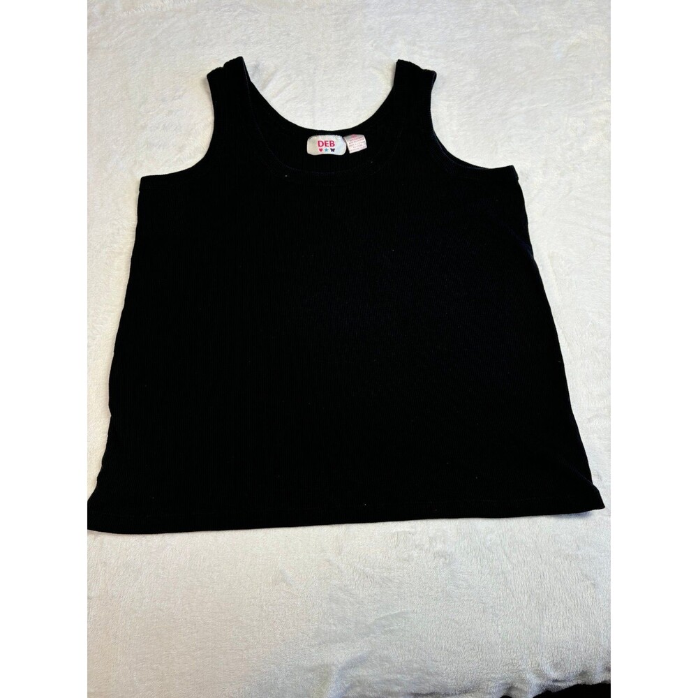 DEB Black Y2K Ribbed Crop Tank Top Plus Size 3x